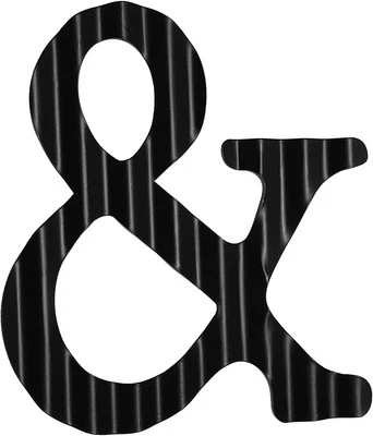 13.7" Metal Letters for Wall Decor, Corrugated Black Large 3D Letters, &  - Image 1 of 4