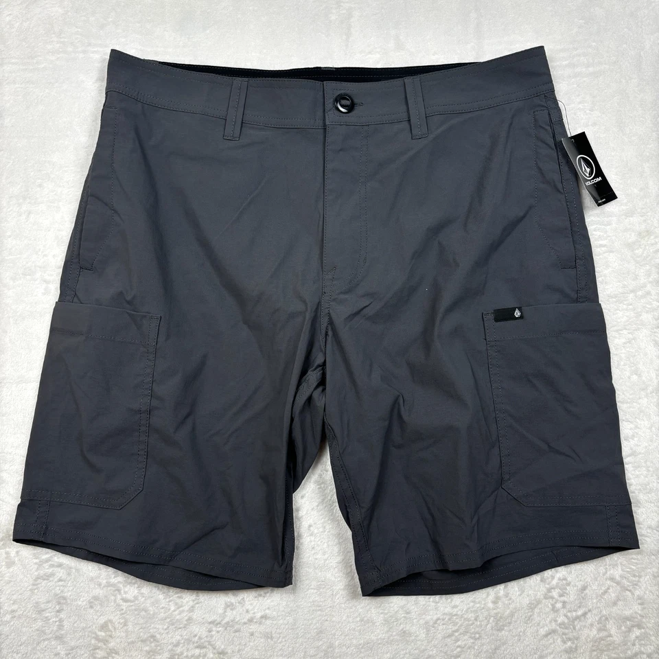NWT Volcom True To This Hybrid Shorts Mens 32 Gray Cargo Tech Performance Chino - Image 1 of 4