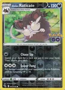 Alolan Raticate Common Pokemon GO 042/078 NM Reverse Holo - Picture 1 of 2