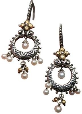 Pendientes araña Barbara Bixby plata de ley 925 oro 18k perlas de agua dulce Foto 1 de 4