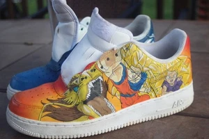 Nike Air Force One Custom painted Dragon BALL Z and Last air bender size 10 - Picture 1 of 16