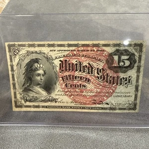 1863 - United States Fractional - 15C Fifteen Cents Note   - Picture 1 of 4