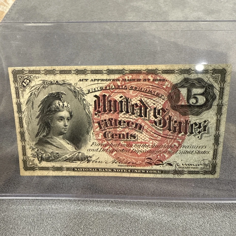 1863 - United States Fractional - 15C Fifteen Cents Note   - Image 1 of 4