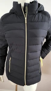 NUOVO MICHAEL KORS GIACCA DONNA CON CAPPUCCIO CONFEZIONABILE TRAPUNTATA PUFFER NAVY TAGLIA M - Foto 1 di 4