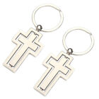  2 Pcs Creative Key Holder Cross Pendant Rings Jewelry Gift Metal Jesus