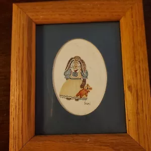 Quadro acquerello coniglio stravagante firmato Sani, 5"x4" - Foto 1 di 4