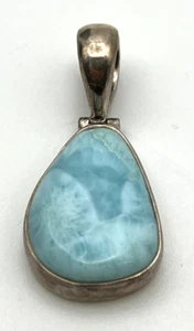 925 Sterling Silver Blue Turquoise Pendant - Picture 1 of 3