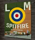 Plaque métal chasseur supermarine Spitfire Mk1 bataille d'Angleterre 30,5x20cm