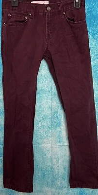 Pantalones de mezclilla ajustados granate Levi's 511 para niñas talla 12 26x26 Foto 1 de 4