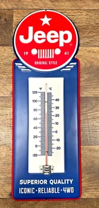 Jeep Embossed Metal Wall Thermometer 15" x 5.5" - Picture 1 of 4