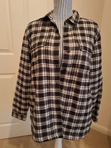 Outdoor Hemd Flanell, Eddie Bauer, L, schwarz grau weiß kariert, gefüttert, 1A!! - Bild 1 von 11