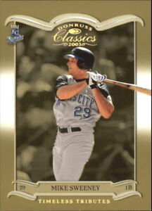 2003 Donruss Classics Timeless Tributes Baseball Card #98 Mike Sweeney/100