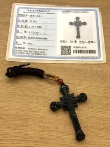 Emerald cross necklace Beautifully Color With Identification Certificate - Picture 1 of 9