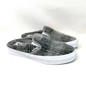 Vans Classic Slip On M Gray Casual Women's White Canvas Wool VN0A4P3U8O9 - Picture 1 of 10