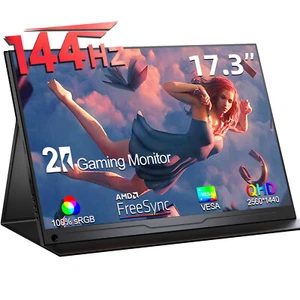 UPERFECT Portable Monitor 17,3 Zoll 2K 144Hz 2560x1440 IPS Gaming Bildschirm - Bild 1 von 9