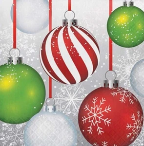 Holiday Ornaments Christmas Paper Lunch Napkins, 16 count - Picture 1 of 1