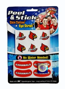 Louisville Cardinals NCAA Officially Licensed 10 Peel and Stick Face Tattoos - Picture 1 of 1