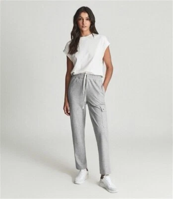 Pantalones de chándal Reiss Febe Premium mezcla de lana gris talla US4 NUEVOS SIN ETIQUETAS PRECIO DE VENTA SUGERIDO POR EL FABRICANTE: $320 Foto 1 de 4