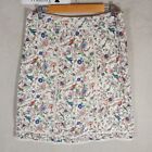 Fat Face Skirt Ladies Exotic Bird Print Smart/Casual Wear Size 12 Cotton Lined
