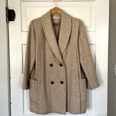 Abrigo de Lana Herman Kay Doble Pecho Espiga Botón Chaqueta Foto 1 de 4