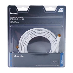 Hama 10m Sat-Câble 100dB 4K HD TV Câble D'Antenne Fiche-F Coaxial Câble Coaxial - Photo 1/2