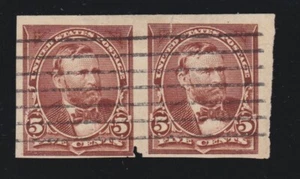 US 270P5 5c Grant Used Plate Proof Pair on Stamp Paper F-VF appr SCV $250 - Picture 1 of 2