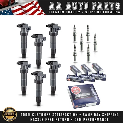 6 Ignition Coil & 6 NGK Iridium Spark Plug for Hyundai Genesis 2012-2016 3.8L - Image 1 of 4