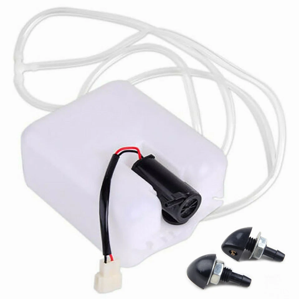 Windshield Washer Reservoir Tank W/Pump Hose Jet Set Car Front Window Clean Tool Foto 1 de 4