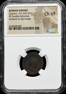 Roman Empire Quietus, "Usurper" Double-Denarius (260 AD) - NGC Choice VF! Rare! - Picture 1 of 7