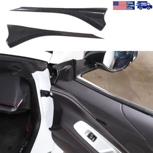 Real Carbon Fiber Interior Dashboard Side Panel Cover Trim For Corvette C8 20-25 - Picture 1 of 16