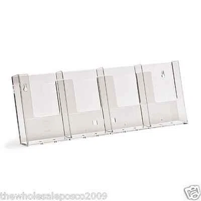 Leaflet Holder Wall Mounted 4 Pocket 1/3rd A4. DL Size Portrait. Not for A4. - Image 1 of 4