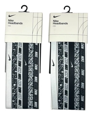 Lote de dos diademas cintas para el cabello paquete de 6 cintas para el cabello negro blanco deportes tenis Foto 1 de 4
