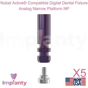 5x Nobel Active Compatible Digital Accesorio Dental Analógico Plataforma Estrecha NP - Imagen 1 de 5