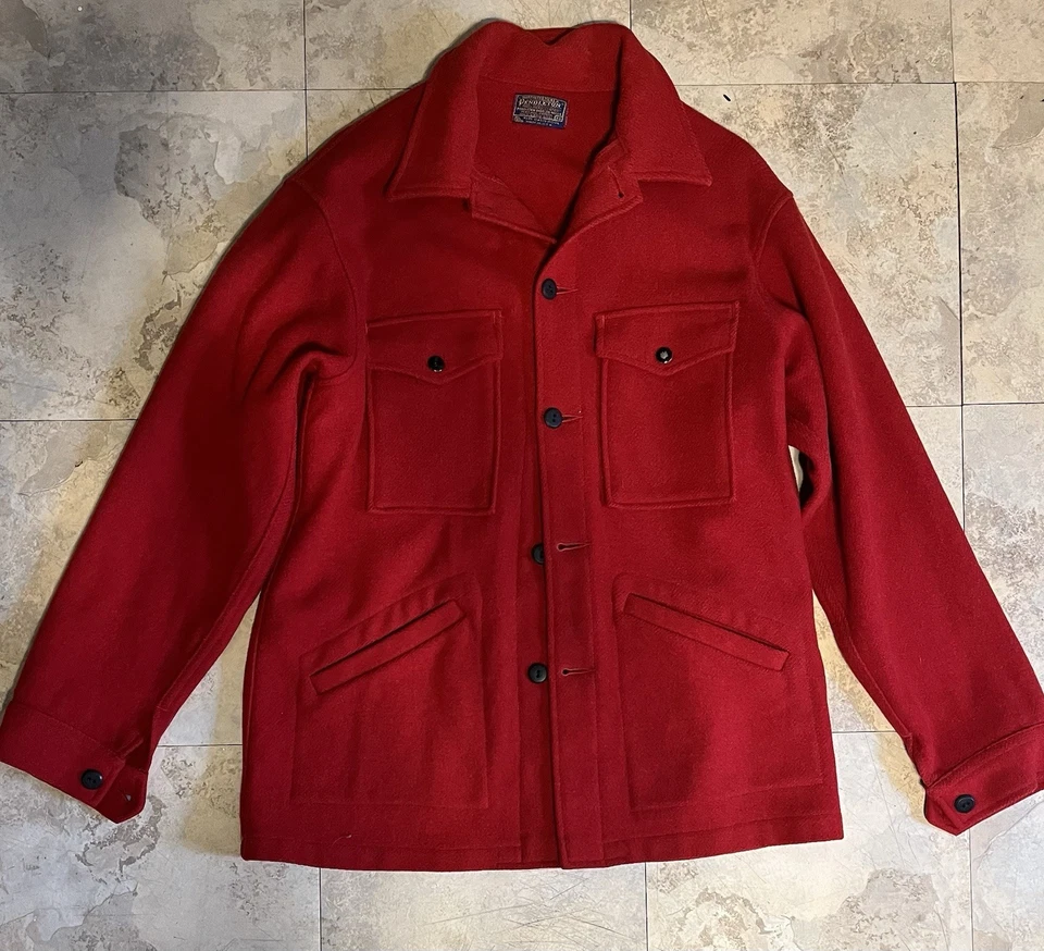 Pendleton Vintage Woolen Mills Men’s Medium Red Wool Jacket Coat - Image 1 of 1