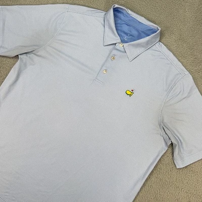 Camisa polo masculina Masters Tech XL azul geométrica desempenho golfe stretch * - Imagem 1 de 4