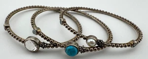 Michael Dawkins Sterling Silver Lot of 3 Bangle Bracelet 38.9g - Picture 1 of 7