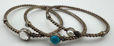 Michael Dawkins Sterling Silver Lot of 3 Bangle Bracelet 38.9g - Image 1 of 4