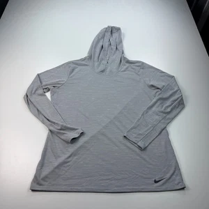 Nike Kapuzenshirt Herren Large grau Dri Fit leichter Swoosh Hoodie - Bild 1 von 7