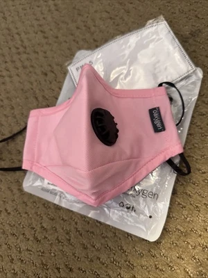 Oxygen facemask for men and women w/2 replacement filters dust proof  3 Pk Pink - Image 1 of 4