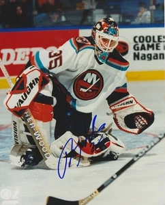 Foto 8x10 firmada por Tommy Salo de los New York Islanders con certificado de autenticidad - Imagen 1 de 1