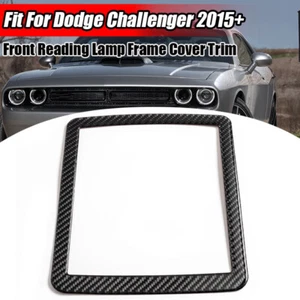 Carbon Fiber Roof Front Reading Light Frame Cover Trim For Dodge Challenger 15+ - Picture 1 of 10
