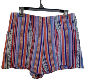 KAISLEY MULTICOLOR BOHO BOHEMIAN SHORTS WOMENS SIZE XL a26 - Picture 1 of 5