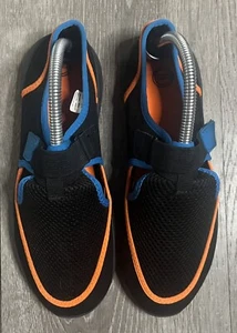 Wonder Nation Water Shoes Big Kids  Black/Blue Slip-On W/Hook & Loop Close NEW - Picture 1 of 7