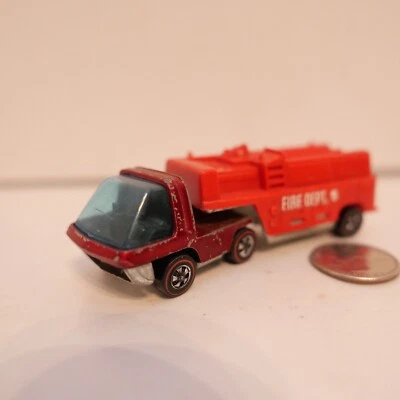 Vintage Redline Hot Wheel Heavyweights 1969 Fire Dept Cab & Trailer - Image 1 of 3