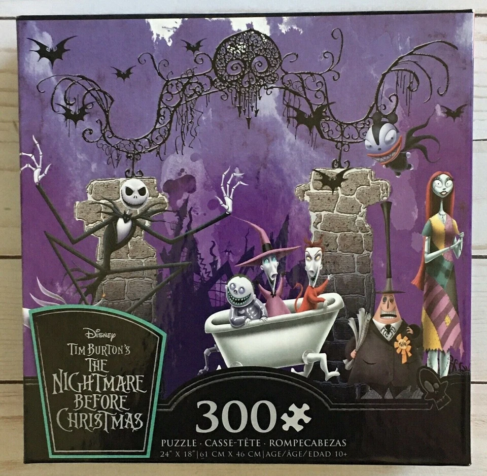 Rompecabezas Pesadilla antes de Navidad cementerio 300 piezas púrpura fantasma miedo 10+ Foto 1 de 3