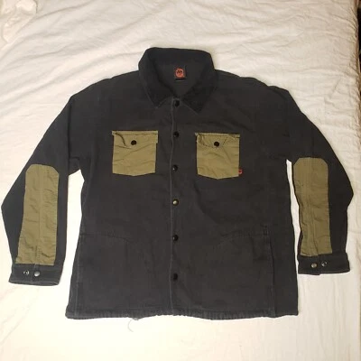 Chaqueta Spitfire Wheels Clásica Remolino XL Negra Verde Pana Cuello Gráfico Foto 1 de 4