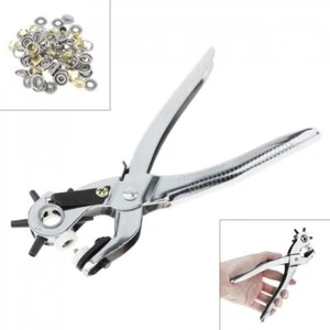 Hole Making Revolving Punch Pliers For Leather Belts with Eyelets Tool 6 - Picture 1 of 11