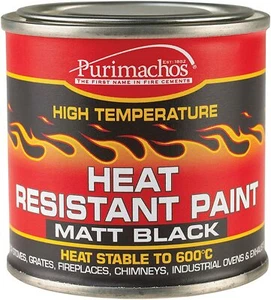 Everbuild Matt Black Heat Resistant Paint Fire Oven Stove Engine Exhausts 125ml - Picture 1 of 3