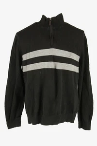 Suéter vintage a rayas Nautica cuarto con cremallera años 90 negro talla XXL - IL2829 - Imagen 1 de 4