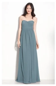 Jenny Yoo Aidan Convertible Tiras Chifón Vestido Gris Paloma Talla 4 Nuevo con etiquetas - Imagen 1 de 2